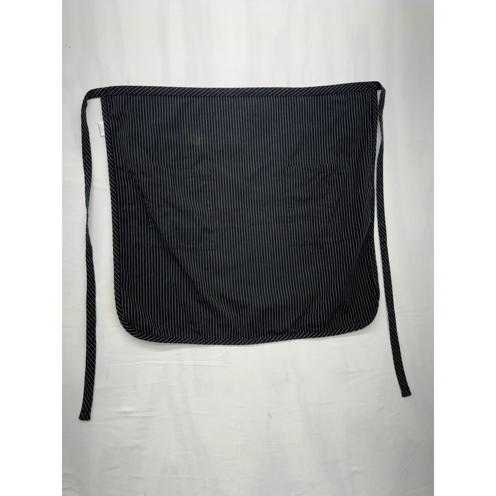 Caps Teamwear Black Striped Cotton/polyester 27x24 Two Pockets Apron